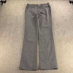 Earl Jean Straight Leg Jeans Womens Size 4 Grey Stretch Mid Rise